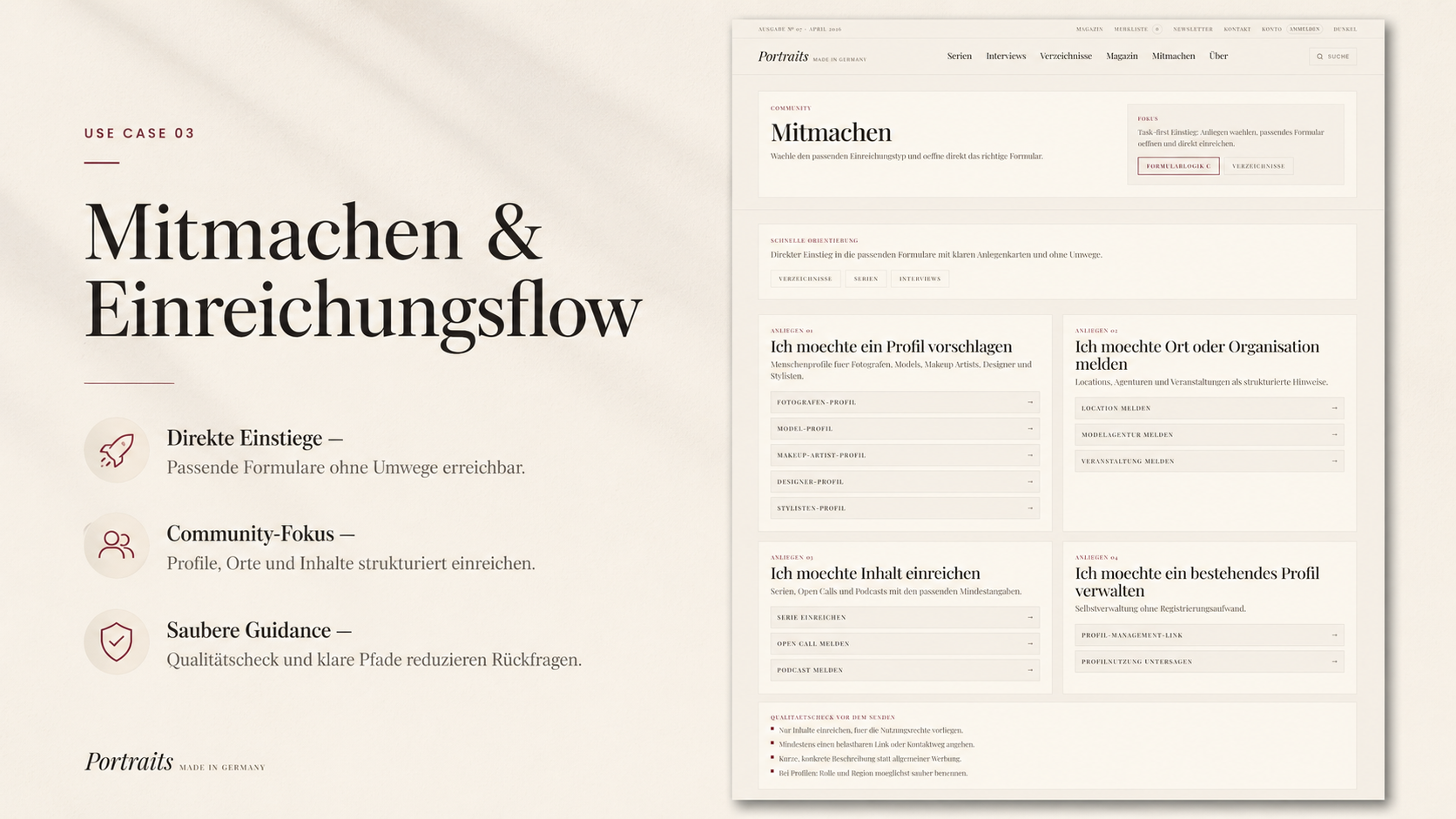 PMIG Mitmachen- und Einreichungsflow